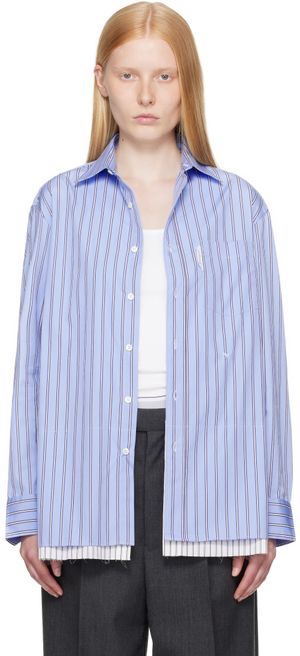HommeGirls Robe chemise courte bleue
