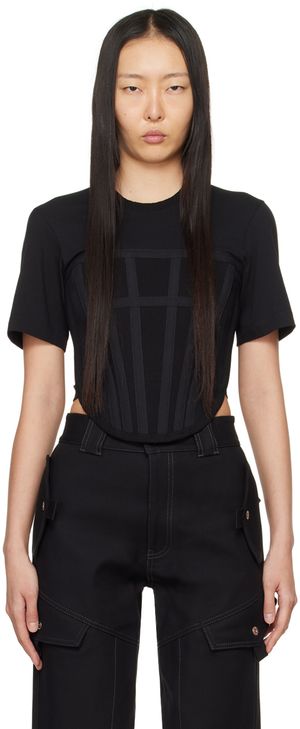 Dion Lee Black Corset T-Shirt
