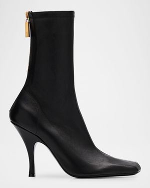 Eva Stretch Leather Ankle Booties