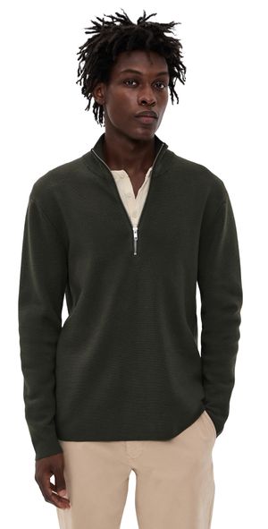 NN07 Harald Half Zip Sweater Dark Army M