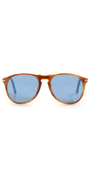 Persol Icona Pilot Sunglasses Terra di Sienna/Light Blue One Size