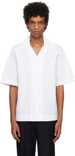 Róhe White Oversized Camp Collar Short Sleeve Shirt