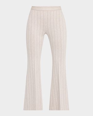Pinstripe Flare Pull-On Crop Pants