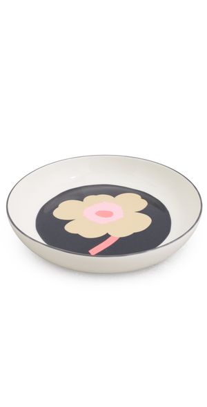 Marimekko Oiva Unikko Deep Plate Off White/Charcoal/Sand/Pink One Size