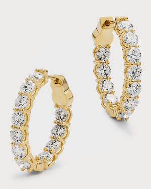 18K Yellow Gold GH/SI Diamond Oval-Shaped Earrings, 0.75"L, 4.51tcw