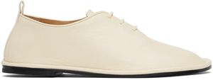 AMI Paris Beige Leather One Cut Oxfords