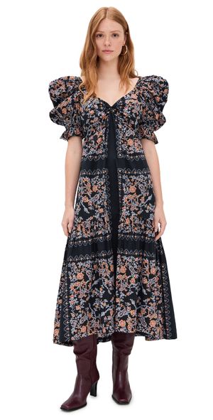 Cleobella Jewel Ankle Dress Dark La Ramos Print M