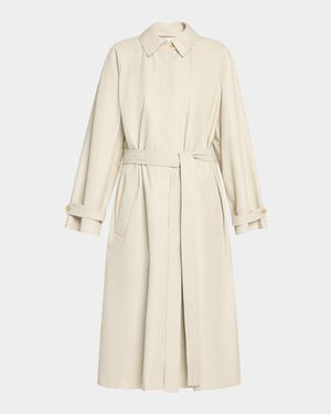 Ryota Belted Leather Trench Coat