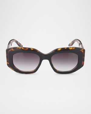 Crescendo 50.5mm Geometric Acetate Sunglasses