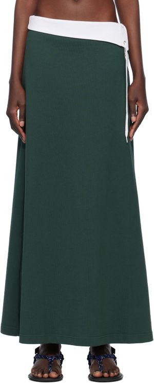 Julie Kegels Jupe longue verte à taille repliée