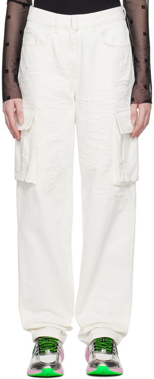 Givenchy White Oversized Cargo Pants