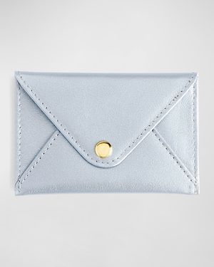 Monogrammed Leather Envelope Style Card Holder
