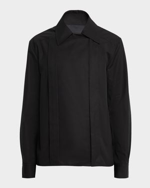 Men's Cotton Double-Pleated Dress Shirt