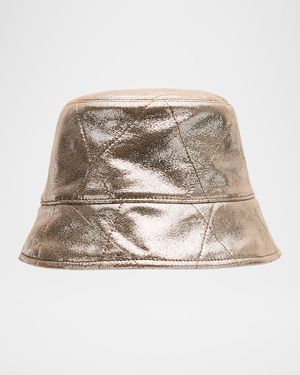 Metallic Leather Bucket Hat