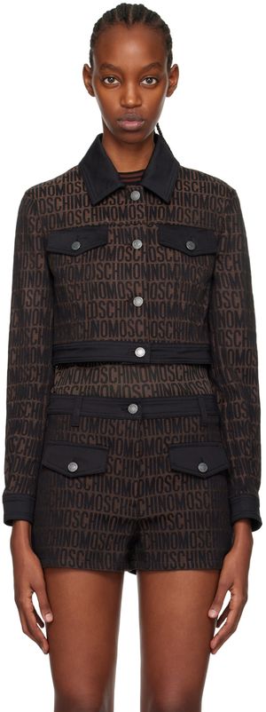 Moschino Brown Jacquard Jacket