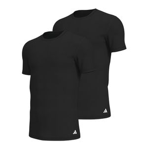 Adidas Underwear - Lot de 2 tee-shirts col rond homme active flex cotton adidas sport - Taille M - Noir