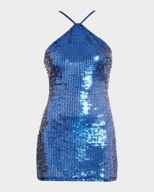Suri Bodycon Sequin Halter Mini Dress