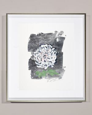 'Silver Flower Chrysanthemum' Wall Art
