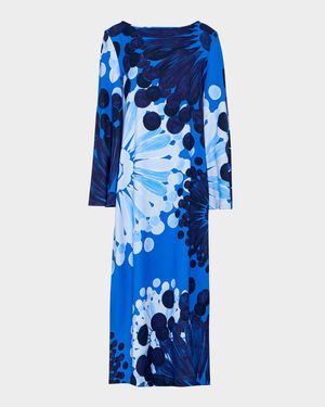 Nefeli Floral-Print Maxi Kaftan Dress