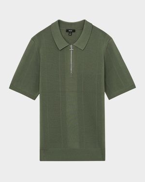 Men's Bart Half-zip Textured Polo Shirt