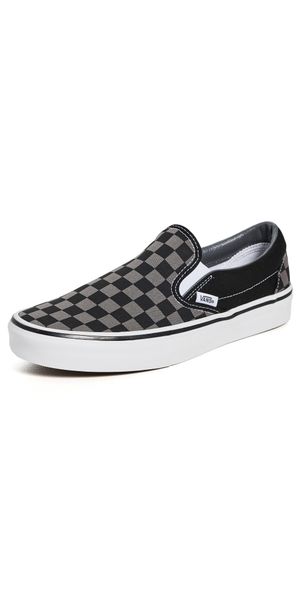 Vans Classic Slip On Unisex Sneakers Black/Pewter Checkerboard M 4/ W 5.5