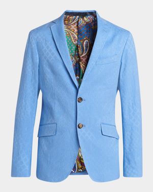 Men's Tonal Paisley Jacquard Two-Button Sport Coat