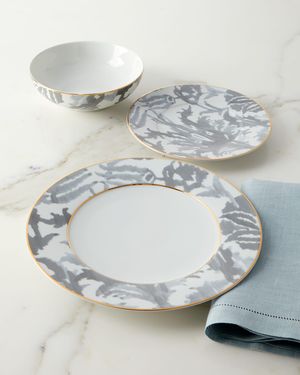 12-Piece Seaport Grey Dinnerware Set