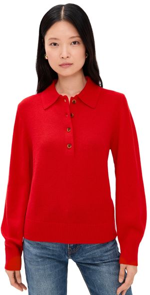 Sold Out NYC The Cashmere Polo In Cherry Cherry M