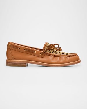 Carter Woven Leather Boat Loafers