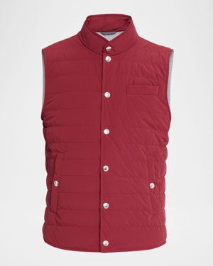 Men's Quilted Nylon Snap-Front Vest