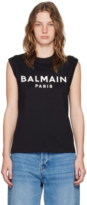 Balmain Débardeur noir à logo