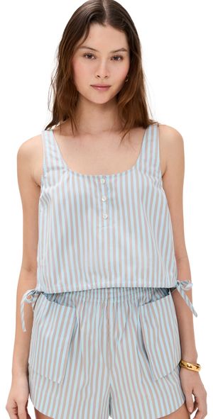 HEVRON Chloe Top Ice Blue Stripe L