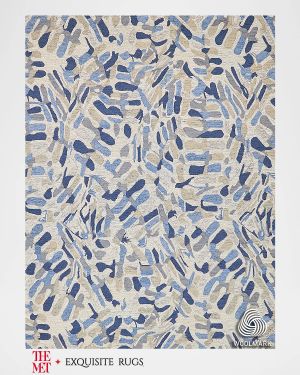 Botanica Hand-Tufted Navy/Ivory Rug, 6' x 9'