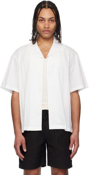 COOR White Natural Wrinkled Open Collar Shirt