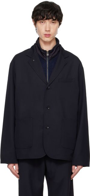 nanamica Veston Club bleu marine en sergé de cavalerie