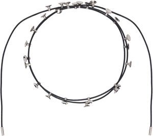 HUGO KREIT Black & Silver Stud Lacet Necklace
