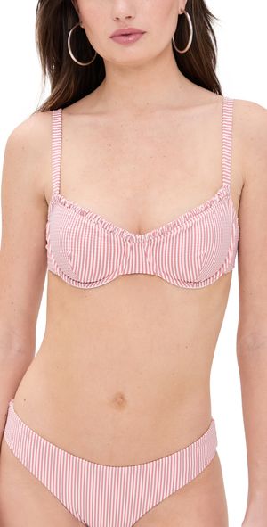 Onia Marilyn Bikini Top Rosette/White L