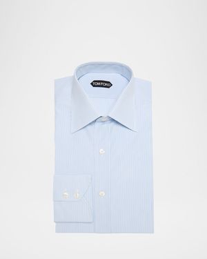 Men's Cotton Pinstripe Dress Shirt