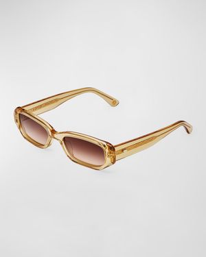 Ore Beige Acetate Rectangle Sunglasses