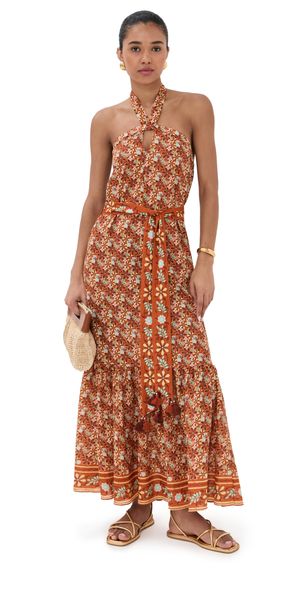 Figue Nylah Dress Bohemian Floral Burnt Sienna S