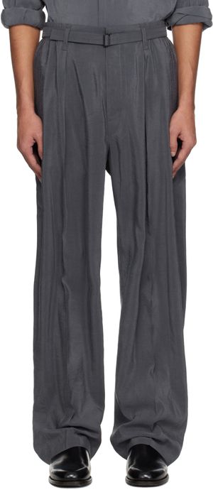 LEMAIRE Gray Belted Relaxed Trousers