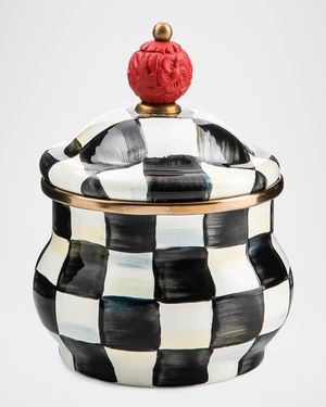 Courtly Check Enamel Lidded Sugar Bowl