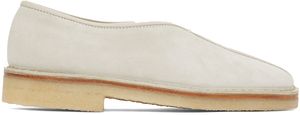 LEMAIRE Chaussures à enfiler blanc cassé à passepoils
