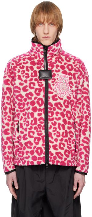 Moncler Genius Pull molletonné blanc et rose à glissière - 1 Moncler JW Anderson