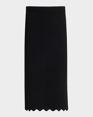 The Serenda Scalloped Knit Pencil Skirt