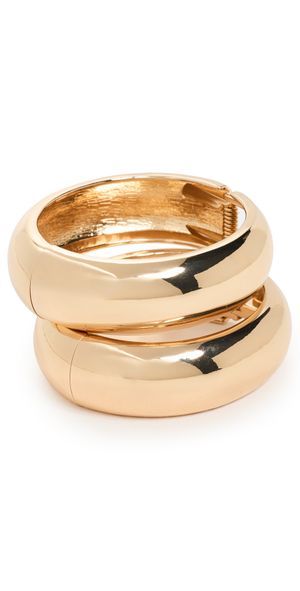 SHASHI Double Tsuki Cuff Bracelets Gold One Size