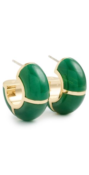 Lizzie Fortunato Zellige Hoops In Green Jade Green One Size