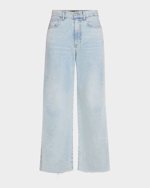 Taylor Cropped High-Rise Wide Jeans