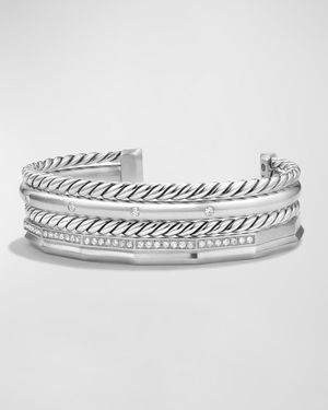 Stax Narrow Cuff Bracelet with Diamonds