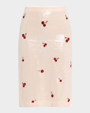 Cherry Sequined Skirt